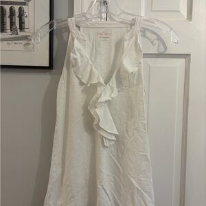 Lilly Pulitzer White Ruffle Tank Top